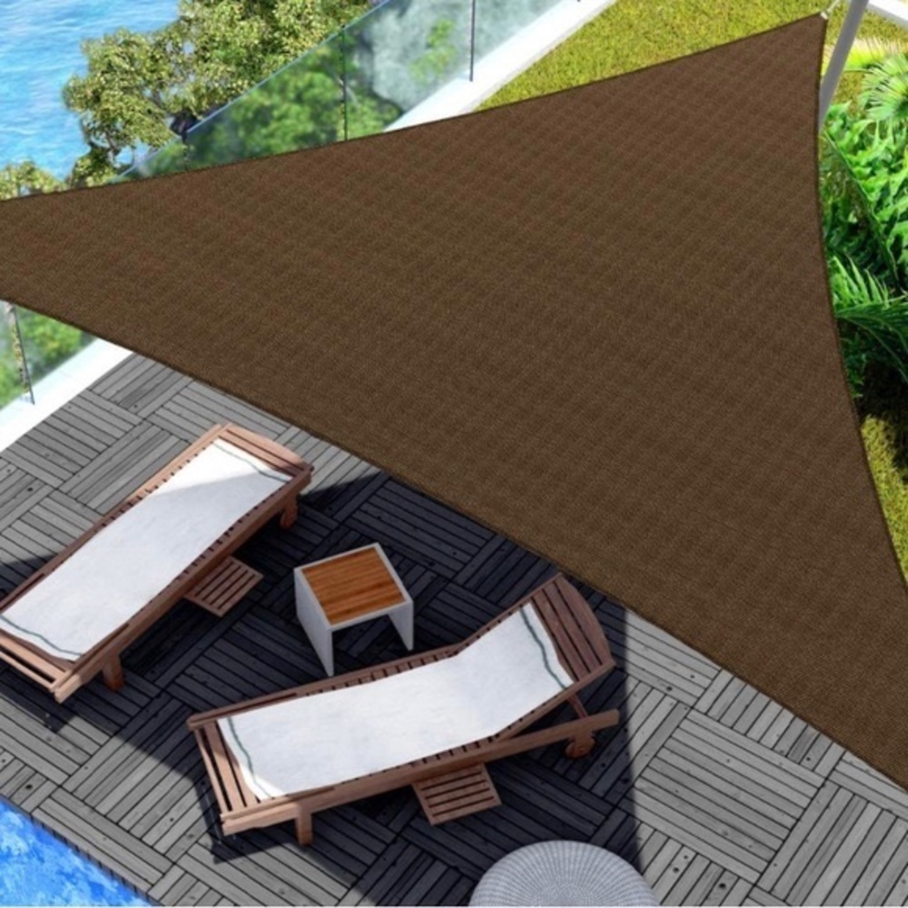 Sun🌞Shade Sail Canopy 16' x 16' x 16' Brown